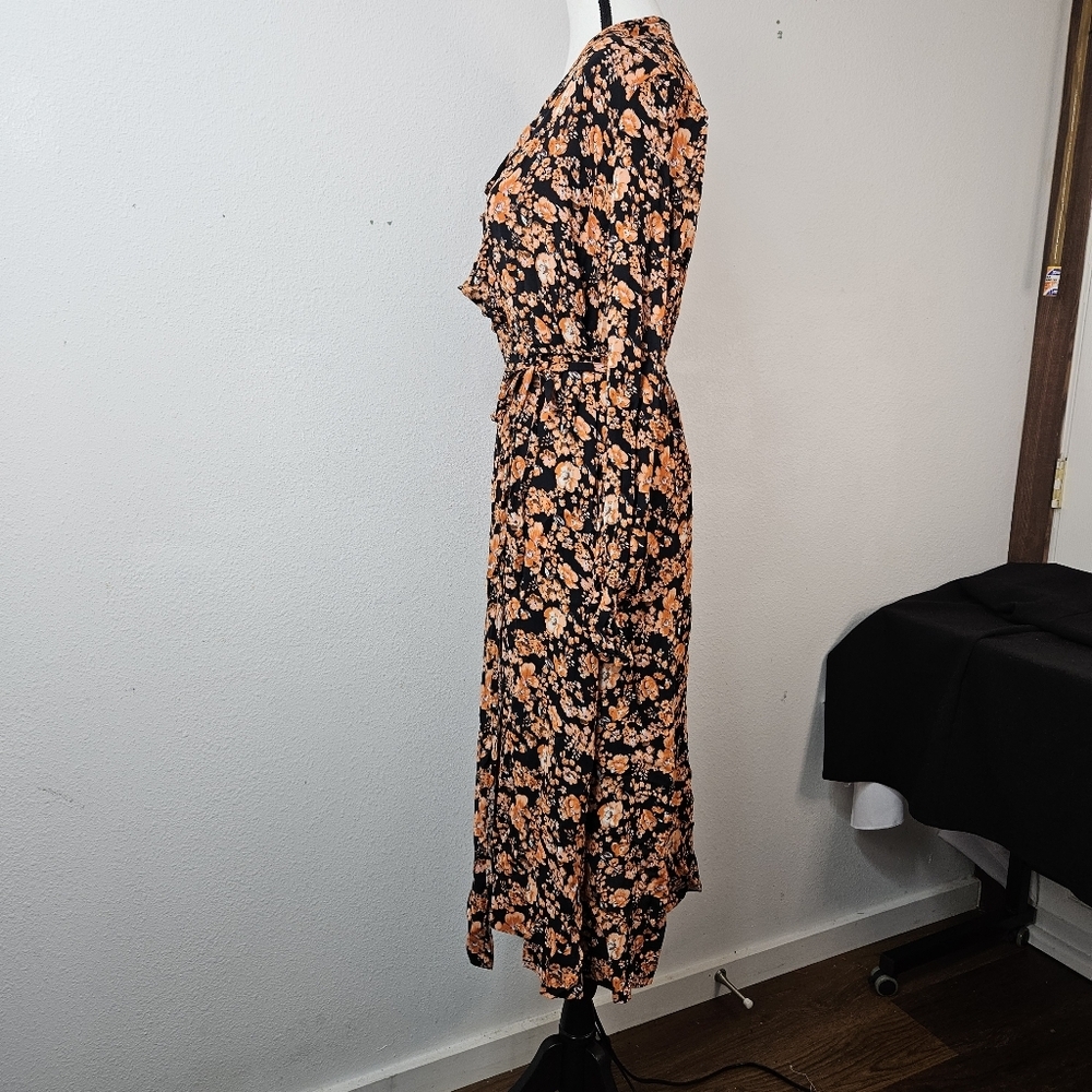 BAUM UND PFERDGARTEN Annamy Wrap Dress in Orange Size 36 US 6 - Picture 9 of 12